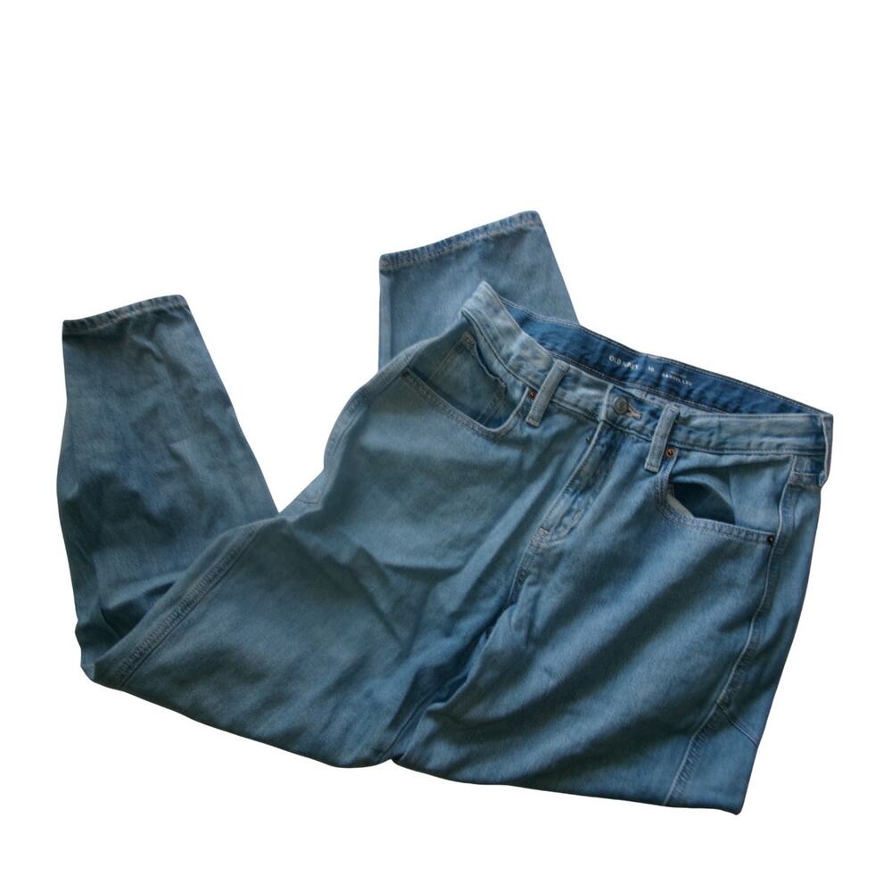 Old Navy High Rise Barrel Leg Jeans Womens 16 Light Wash Cropped Denim